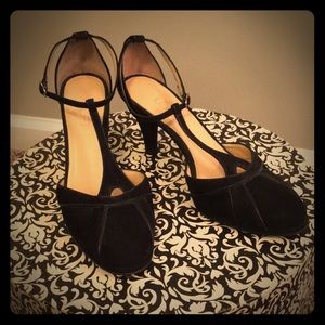 LOFT Black T-Strap Heels